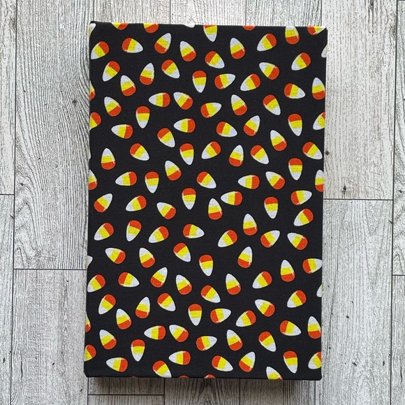 New Halloween Linen Wrapped Decorative Book Candy Corn Hand-Wrapped Spooky Decor - Picture 2 of 7